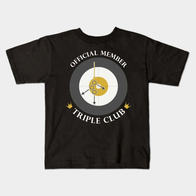 The "Triple Club" - White Text Kids T-Shirt by itscurling